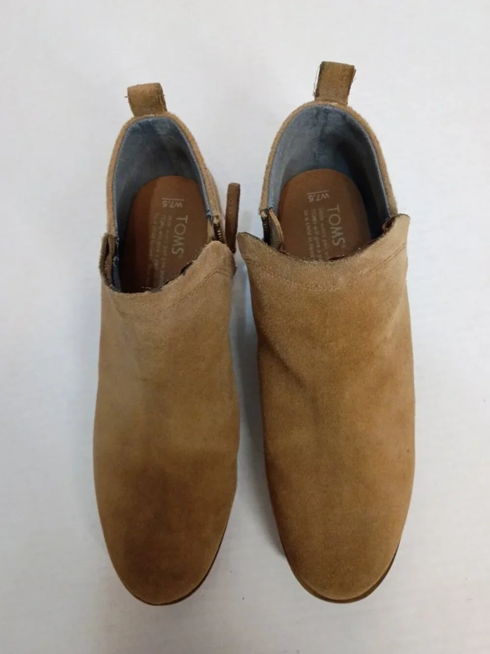 TOMS Deia Suede Ankle Booties Toffee Brown Women’s Size 7.5 - Picture 3 of 7
